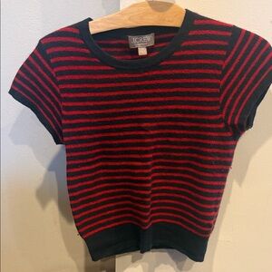 J. Crew Red and Black Striped Sweater